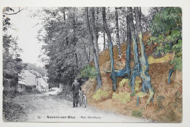 Postcard showing location of Tree Roots. Van Gogh Museum