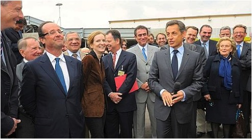 François Hollande and France Pres. Nicolas Sarkozy Photo credit Philippe Wojazer, Reuters