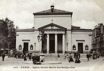 Sainte-Marie des Batignolles, circa 1900. Public domain image.