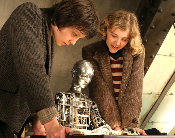 Butterfield and Moretz in HUGO.