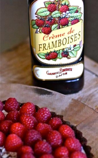 Raspberry tart w/Crème de framboises ©Debra Fioritto