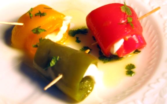 Rolled Peppers with Cheese ~ Rouleaux de Poivrons. Photo: Debra Fioritto