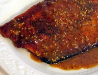 Salmon with Maple and Mustard Seed Sauce