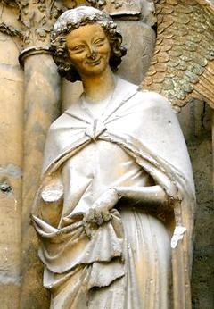 The Smiling Angel of Reims. Photo courtesy Reims Cathedral of Notre-Dame.