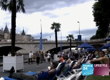 Paris Plage clip from France 24 video.