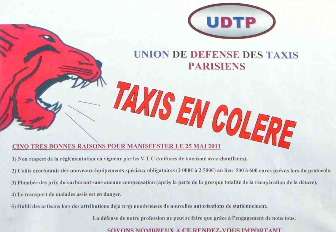 Taxi strike poster photo by writer