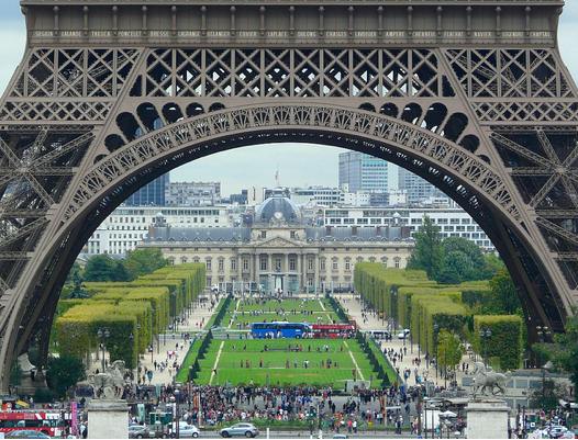 Champ de Mars below Eiffel Tower. Photo: b00nj