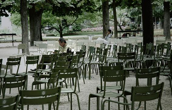 The iconic Paris park chairs await