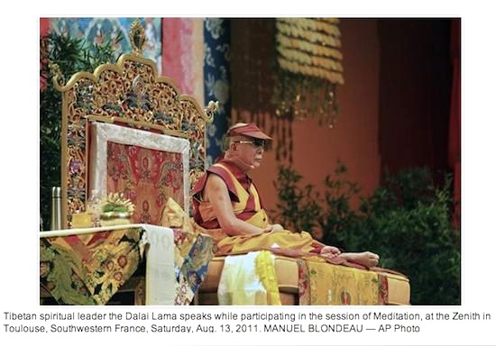 Dalai Lama in Toulouse. Photo credit: AP-Manuel Blondeau
