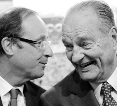 Francois Holland and Jacques Chirac ©Jean-Pierre Muller-AFP