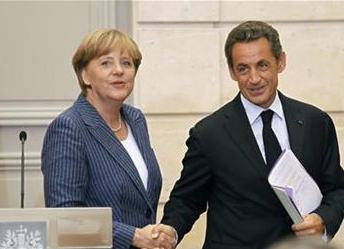 German Chancellor Angela Merkel and France President Nicolas Sarkozy on October 14. PHoto: ReutersUK