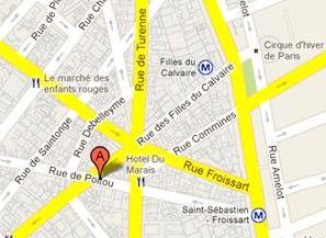 map to La Belle Epoque vintage on rue de Poitou, 3eme
