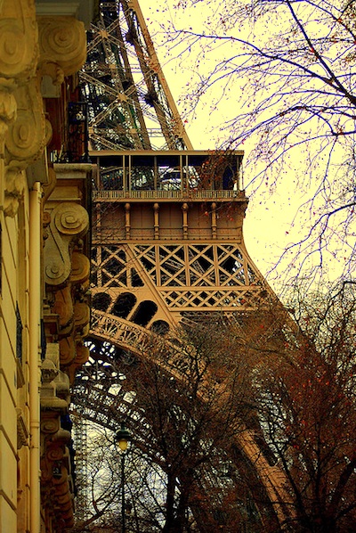 Eiffel Tower in February amber light. Photo by reyfocus.