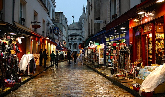 Souvenir shops at Montmartre. Photo by arquet.