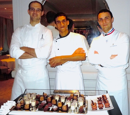 Luc Debove (MOF, on right) and "Coffee Time" team. Photo: M. Kemp.