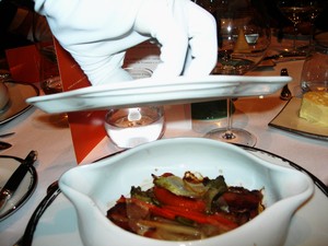 Ducasse Cookpot, Plaza Athenee, Paris. Photo credit: Margaret Kemp.