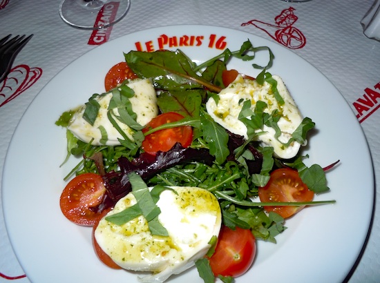 Le Paris 16 burrata salad. Photo by M. Kemp.