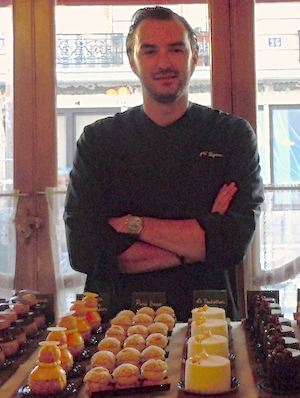 Cyril Lignac shows off his pâtisseries. Photo: M. Kemp