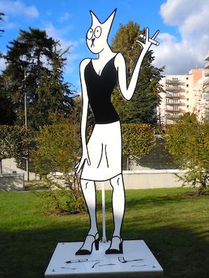 Alain Séchas, Les Grands Fumeurs, 2007, smoking statue at MAC-VAL.