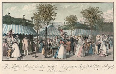 Palais-Royal gardens, circa 1787. Public domain image.