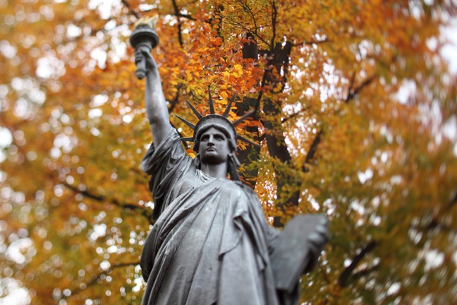 Statue of Liberty in Luxembourg Gardens in Paris