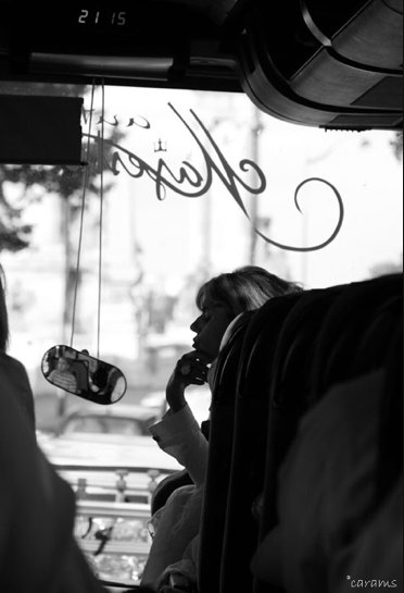 On the bus en route to Diner en Blanc 2011 ©Carina Okula