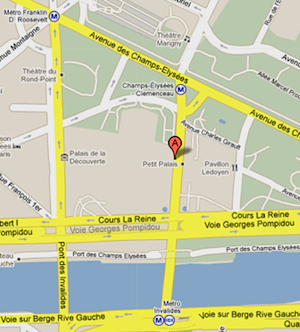 map of area, Grand Palais, Paris 8th