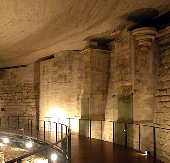 King Charles V walls underneath the Louvre Museum.