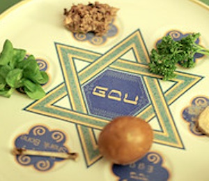 Passover seder plate "photo courtesy of Gwen from Flickr Creative Commons"