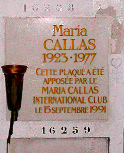 Maria Callas marker at Pere-Lachaise Cemetery, Paris