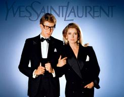 YSL & Catherine Deneuve in YSL signature smoking jackets