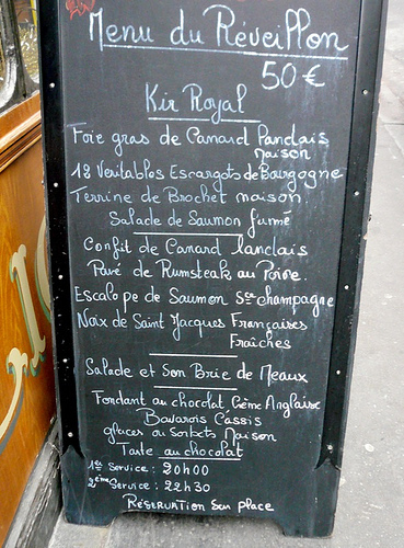 French menu